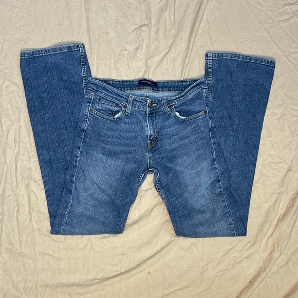 Y2K Levi’s 518 Superlow Bootcut Jeans Women’s Size 9/10  32" Waist Blank Red Tab - Picture 1 of 5